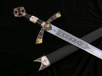 WSPANIAŁY MIECZ TEMPLARIUSZY Z POCHWĄ 4112/V  Pasowanie Wojowników Maryi - 4