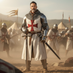 WSPANIAŁY MIECZ TEMPLARIUSZY Z POCHWĄ 4112/V  Pasowanie Wojowników Maryi - 5