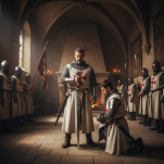 WSPANIAŁY MIECZ TEMPLARIUSZY Z POCHWĄ 4112/V  Pasowanie Wojowników Maryi - 7