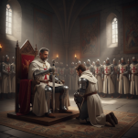 WSPANIAŁY MIECZ TEMPLARIUSZY Z POCHWĄ 4112/V  Pasowanie Wojowników Maryi - 13