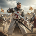 WSPANIAŁY MIECZ TEMPLARIUSZY Z POCHWĄ 4112/V  Pasowanie Wojowników Maryi - 14