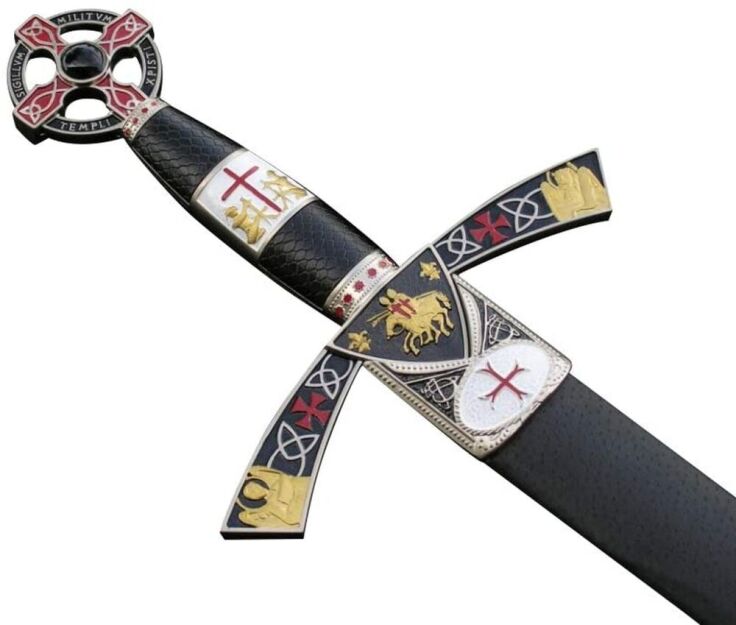 WSPANIAŁY MIECZ TEMPLARIUSZY Z POCHWĄ 4112/V  Pasowanie Wojowników Maryi