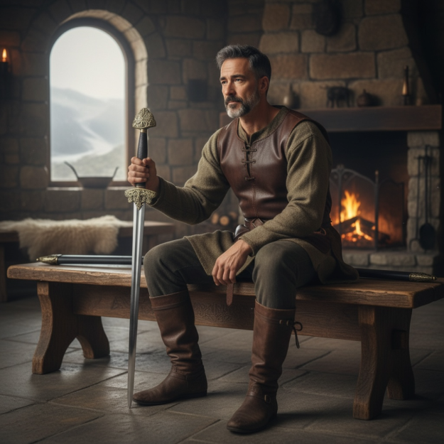 VIKING ornate sword with scabbard (3204/V)