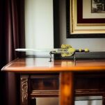 NOŻYK DO LISTÓW MINIATURKA HISTORYCZNY MIECZ CHIŃSKI JIAN (05) plus stojak - 5