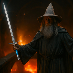 Miecz Gandalfa Glamdring Inspirowany The Hobbit z Zawieszką 118 cm JT6061BL