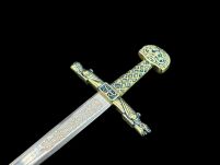 NOŻYK DO LISTÓW MINIATURKA HISTORYCZNY MIECZ KAROLA WIELKIEGO (06)plus stojak - 2