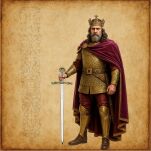 NOŻYK DO LISTÓW MINIATURKA HISTORYCZNY MIECZ KAROLA WIELKIEGO (06)plus stojak - 13