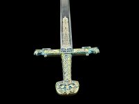 NOŻYK DO LISTÓW MINIATURKA HISTORYCZNY MIECZ KAROLA WIELKIEGO (06)plus stojak - 22