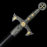 ŁADNY MIECZ TEMPLARIUSZY Z POCHWĄ (HK-5518) Pasowanie Wojowników Maryi - 2