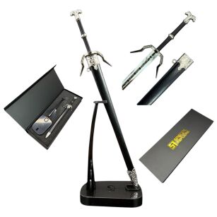 Mini Miecz Geralta z Pochwą 22 cm inspirowany Wiedźmin the Witcher Nożyk Do listów plus Stojak i pudełko prezentowe KW1040