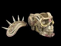 Szkatułka w kształcie czaszki Draugra STEAMPUNK Veronese WU78024A4 - 7