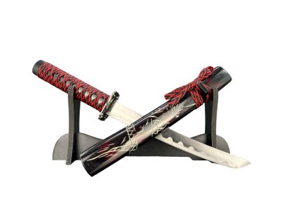 Japoński Sztylet Tanto Stalowy z Pochwą Drewnianą i ze Stojakiem Nożyk do Listów HKS001RS