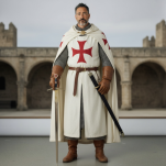 UNIKATOWY MIECZ TEMPLARIUSZY Z POCHWĄ  3110/V   Pasowanie Wojowników Maryi - 3