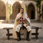 UNIKATOWY MIECZ TEMPLARIUSZY Z POCHWĄ  3110/V   Pasowanie Wojowników Maryi - 5