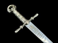 NOŻYK DO LISTÓW MINIATURKA HISTORYCZNY MIECZ KRZYŻOWCÓW ZE STALI TOLEDAŃSKIEJ (12)plus stojak - 3