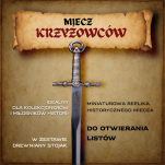 NOŻYK DO LISTÓW MINIATURKA HISTORYCZNY MIECZ KRZYŻOWCÓW ZE STALI TOLEDAŃSKIEJ (12)plus stojak - 20
