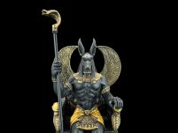 EGIPSKI BÓG ANUBIS NA TRONIE czarny VERONESE (WU76733AB) - 2