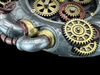 STEMAPUNK WISZĄCY ZEGAR SREBRNY VERONESE WU77199V8 - 2