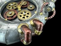 STEMAPUNK WISZĄCY ZEGAR SREBRNY VERONESE WU77199V8 - 3