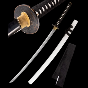 PROF MIECZ PRAWDZIWY HAMON KATANA TRENINGOWY STAL 1045 + STOJAK SW-9254