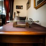 NOŻYK DO LISTÓW MINIATURKA HISTORYCZNY MIECZ CYDA WALECZNEGO (07)plus stojak - 7