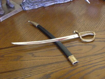 NOŻYK DO LISTÓW SZABLA NAPOLEOŃSKA Z POCHWĄ XIXw  (F-3033)