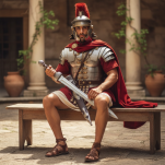 Rzymski Miecz Gladius z Pochwą i Symbolem Chi-Rho - Pod tym Znakiem Zwyciężysz JT6234S - 2