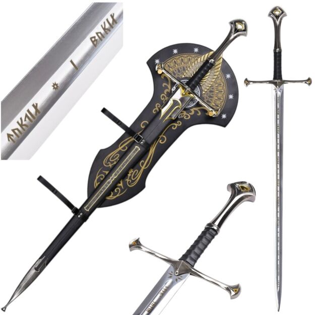 Miecz Aragorna Narsil Inspirowany Władca Pierścieni LOTR z Pochwą i Zawieszką 129 cm JT6334 Lord of The Rings