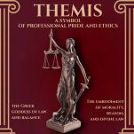 Okazała Temida z wagą i mieczem 31 cm rzeźba brąz symbol sprawiedliwości sygnowana 57 Special Replicas TEM-01 - 2