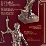 Okazała Temida z wagą i mieczem 31 cm rzeźba brąz symbol sprawiedliwości sygnowana 57 Special Replicas TEM-01 - 3