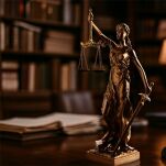 Okazała Temida z wagą i mieczem 31 cm rzeźba brąz symbol sprawiedliwości sygnowana 57 Special Replicas TEM-01 - 6