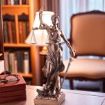 Okazała Temida z wagą i mieczem 31 cm rzeźba brąz symbol sprawiedliwości sygnowana 57 Special Replicas TEM-01 - 8