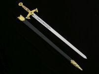 ZŁOTY MIECZ TEMPLARIUSZY Z POCHWĄ JT6136GU MEGA HIT 84CM  Pasowanie Wojowników Maryi - 3