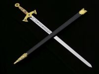 ZŁOTY MIECZ TEMPLARIUSZY Z POCHWĄ JT6136GU MEGA HIT 84CM  Pasowanie Wojowników Maryi - 4
