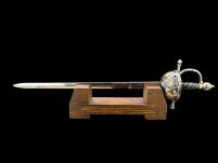 NOŻYK DO LISTÓW WSPANIAŁY RENESANSOWY RAPIER (11) plus stojak - 28