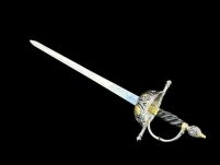 NOŻYK DO LISTÓW WSPANIAŁY RENESANSOWY RAPIER (11) plus stojak - 12