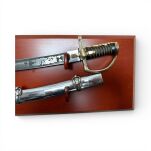 POLSKA SZABLA HUSARSKA  Z PALUCHEM Z XVII W Z POCHWĄ NA TABLO WZ 1750 grawerowana - 5