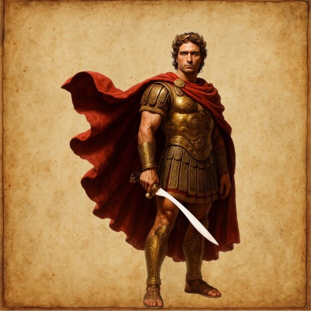 Nożyk do listów miniaturka miecz falcata Aleksandra Wielkiego (24)plus stojak