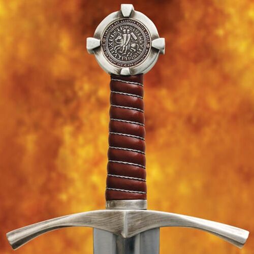 OKAZAŁY MIECZ TEMPLARIUSZY Z POCHWĄ I PASEM  (WS502356) Pasowanie Wojowników Maryi