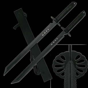 ZESTAW 2 MIECZY TRENINGOWYCH NINJA Z NYLONOWYMI POKROWCEM HK-6183