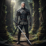 Duży miecz Geralta z pochwą i pasem 126 cm inspirowany Wiedźmin the Witcher dekoracyjny 9322 - 7