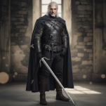 Duży miecz Geralta z pochwą i pasem 126 cm inspirowany Wiedźmin the Witcher dekoracyjny 9322 - 9