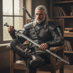 Duży miecz Geralta z pochwą i pasem 126 cm inspirowany Wiedźmin the Witcher dekoracyjny 9322 - 13