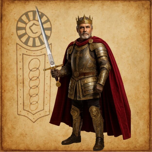 DUŻY NOŻYK DO LISTÓW EKSKALIBUR KRÓLA ARTURA (01) plus stojak