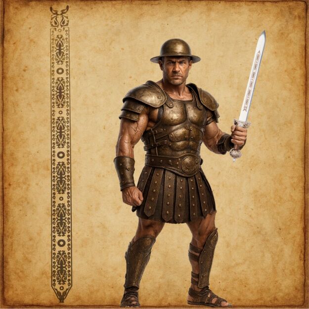 NOŻYK DO LISTÓW MINIATURKA RZYMSKIEGO GLADIUSA (30)plus stojak