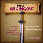 Nożyk do listów miniaturka historyczny miecz wikingów (02) plus stojak - 25