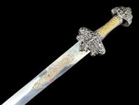 Nożyk do listów miniaturka historyczny miecz wikingów (02) plus stojak - 12