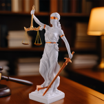 Okazała Biała Temida z wagą i mieczem 31 cm rzeźba symbol sprawiedliwości sygnowana 57 Special Replicas TEM-02 - 5