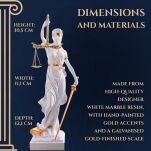 Okazała Biała Temida z wagą i mieczem 31 cm rzeźba symbol sprawiedliwości sygnowana 57 Special Replicas TEM-02 - 8