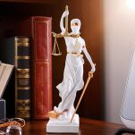 Okazała Biała Temida z wagą i mieczem 31 cm rzeźba symbol sprawiedliwości sygnowana 57 Special Replicas TEM-02 - 6